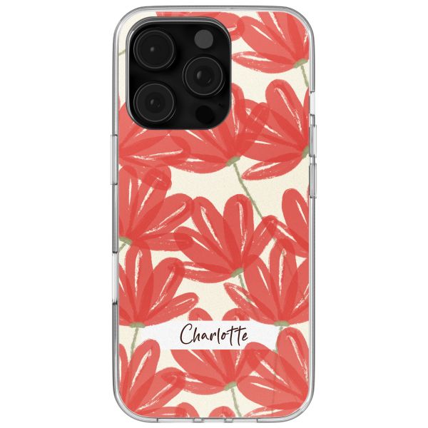 Gepersonaliseerd hoesje met bloemen iPhone 16 Pro - Transparant