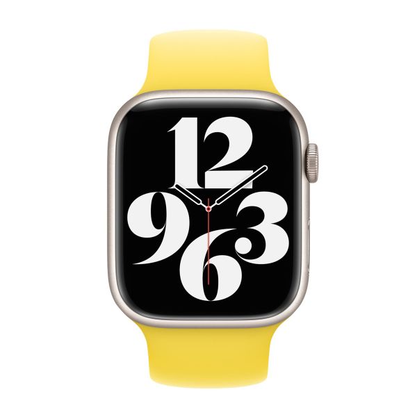 Apple Siliconen solobandje Apple Watch | 44/45/46/49 mm - Maat 1 - Canary Yellow