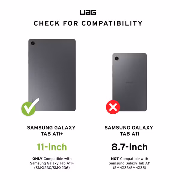 UAG Scout Backcover Handstrap Samsung Galaxy Tab A11 Plus / A9 Plus - Zwart