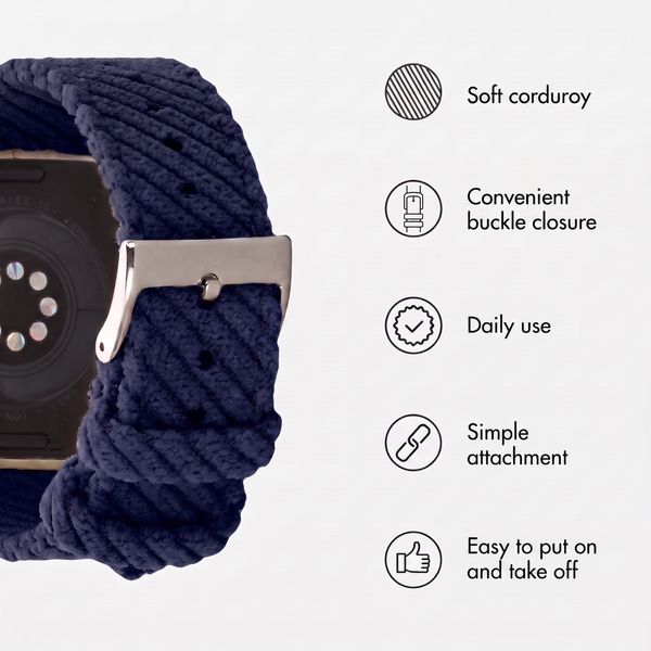 imoshion Corduroy strap Apple Watch | 38/40/41/42 mm - Dark Blue