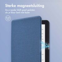 imoshion Canvas Sleepcover Bookcase Kobo Clara HD - Donkerblauw