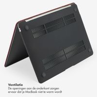 Selencia Fluwelen Cover MacBook Air 15 inch (2023) / Air 15 inch (2024) M3 chip - A2941 / A3114 - Donkerrood