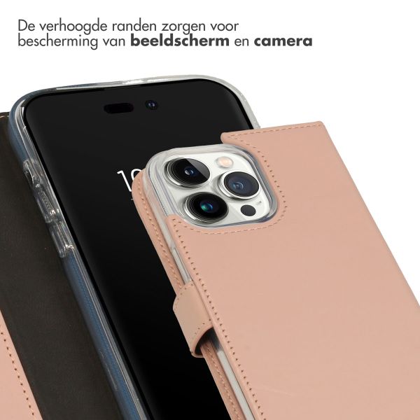 Selencia Echt Leren Bookcase Apple iPhone 14 Pro Max - Dusty Pink