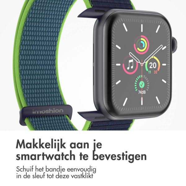imoshion Nylon bandje Apple Watch Series 1 t/m 9 / SE (38/40/41 mm) | Series 10 / 11 (42 mm) - Lime