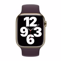Apple Siliconen solobandje Apple Watch | 44/45/46/49 mm - Maat 8 - Dark Cherry