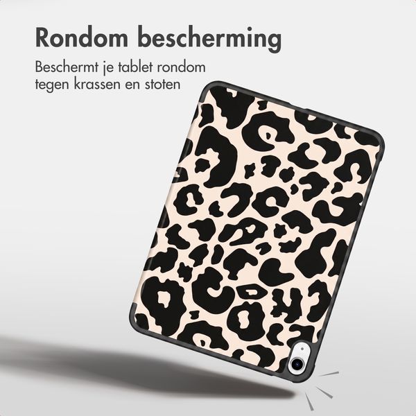 imoshion Design Trifold Bookcase Apple iPad 11 (2025) 11 inch A16 / iPad 10 (2022) 10.9 inch - Leopard