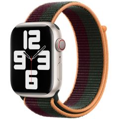 Apple Sport Loop Band Apple Watch Series 1 t/m 9 / SE (38/40/41 mm) | Series 10 (42 mm) - Dark Cherry/Forest Green