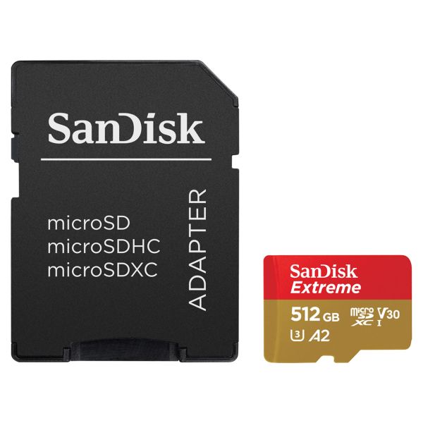 SanDisk microSD Extreme - 512GB - Inclusief RescuePro Deluxe - UHS-I/U3/Full HD/4K UHD