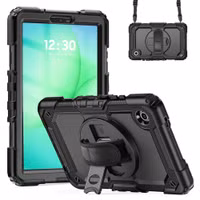 Accezz Rugged Backcover met schouderstrap Samsung Galaxy Tab A11 Plus / A9 Plus - Zwart