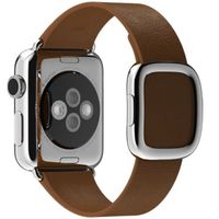 Apple Leather Band Modern Buckle Apple Watch Series 1 t/m 9 / SE (38/40/41 mm) | Series 10 (42 mm) - Maat S - Brown