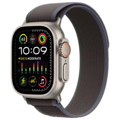 Apple Trail Loop Band Apple Watch Series 1 t/m 10 / SE / Ultra (2) (44/45/46/49 mm) - Maat S/M - Blauw / Zwart