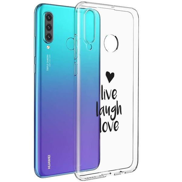 imoshion Design hoesje Huawei P30 Lite - Live Laugh Love - Zwart