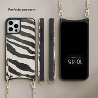Selencia Nova Telefoonhoes met Koord en Pashouder Apple iPhone 12 (Pro) - Zazzy Zebra