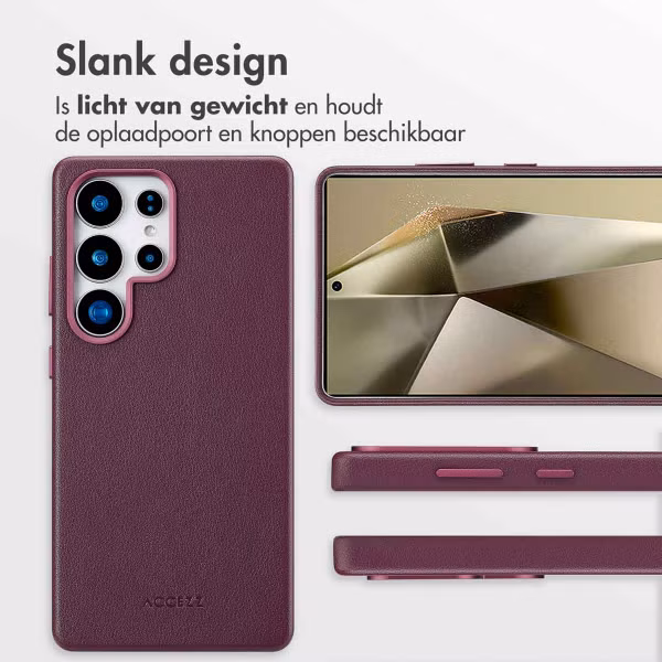 Accezz MagSafe Leather Backcover Samsung Galaxy S25 Ultra - Heath Purple