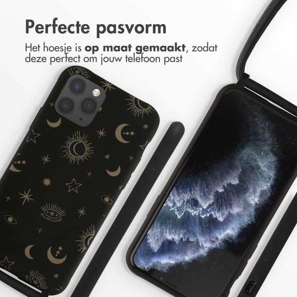 imoshion Siliconen design hoesje met koord iPhone 11 Pro - Sky Black