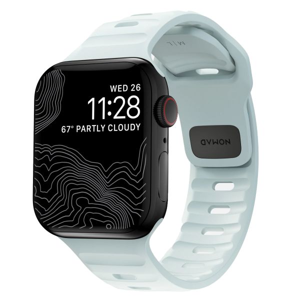 Nomad Sport band FKM Apple Watch Series 1 t/m 9 / SE (38/40/41 mm) | Series 10 (42 mm) - Icy Blue Glow