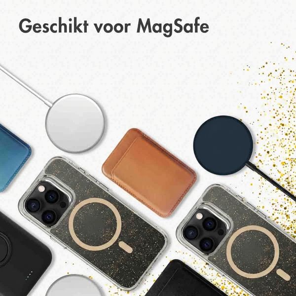 imoshion Clear Glitter Backcover met MagSafe Apple iPhone 15 Pro Max - Goud