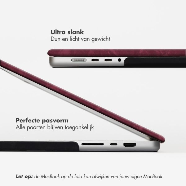 Selencia Fluwelen Cover MacBook Air 13 inch (2022) / Air 13 inch (2024) M3 chip - A2681 / A3113 - Donkerrood