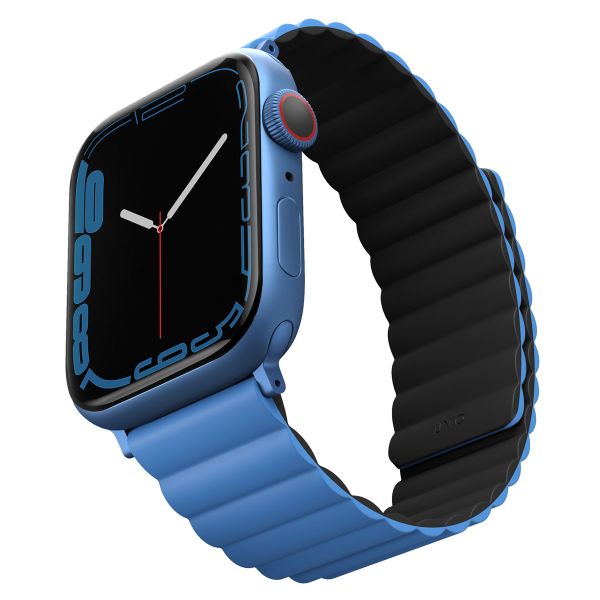 Uniq Revix dubbelzijdig bandje Apple Watch Series 1 t/m 11 / SE / Ultra (44/45/46/49 mm) - Caspian (Blue/Black)