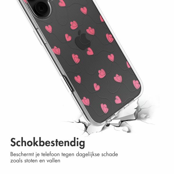 imoshion  Design hoesje iPhone 16 - Dusty Rose Connected Hearts