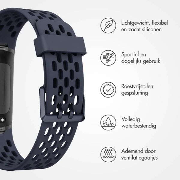 imoshion Siliconen sport bandje met gaatjes Fitbit Charge 5 / Charge 6 - Donkerblauw