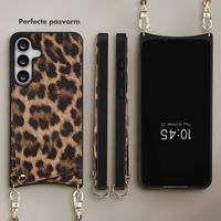 Selencia Nova Telefoonhoes met Koord en Pashouder Samsung Galaxy S25 FE - Leopard
