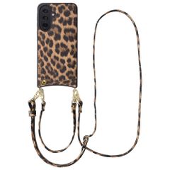 Selencia Nova Phone Case with Cord and Card Holder Samsung Galaxy A37 (5G) - Leopard