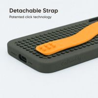 Callbuddy Hoesje met Strap Apple iPhone 17e / 16e / 15 / 14 / 13 - Camo Orange