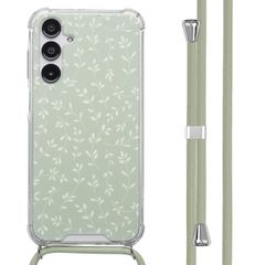 imoshion Design hoesje met koord Samsung Galaxy A16 - Smoke Green Flowers