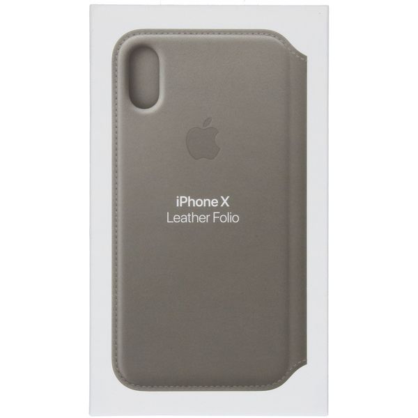Apple Leather Folio Bookcase Apple iPhone X / Xs - Taupe