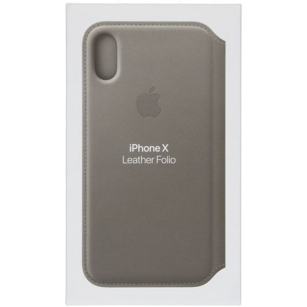 Apple Leather Folio Bookcase iPhone X / Xs - Taupe