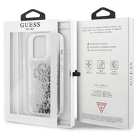 Guess 4G Logo Liquid Glitter Backcover iPhone 13 Pro - Silver