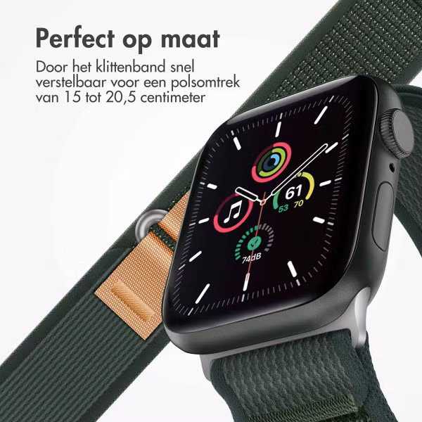 imoshion Nylon Trail bandje Apple Watch Series 1 t/m 11 / SE / Ultra (44/45/46/49 mm) - Legergroen