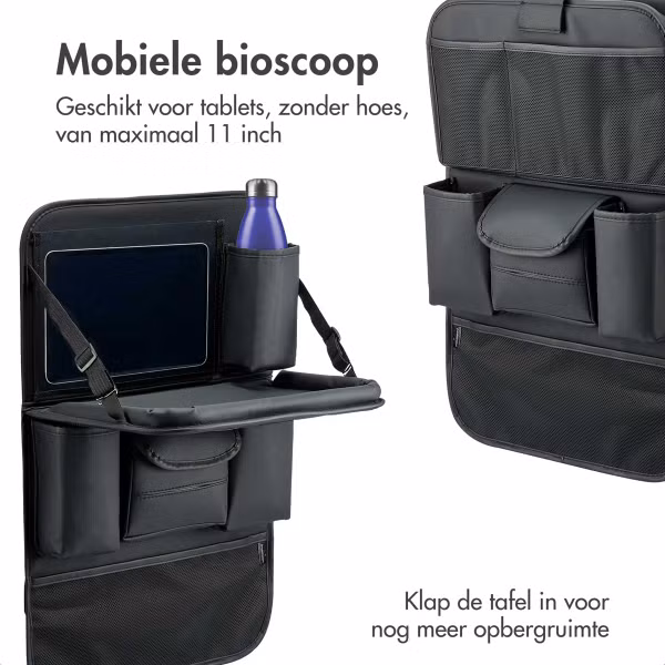 imoshion Luxe Autostoel Organizer - Tablethouder Auto - 7 Opbergvakken - Zwart