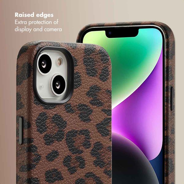 Selencia Sabi Back Cover Panther Print with MagSafe Apple iPhone 14 - Mocha Brown