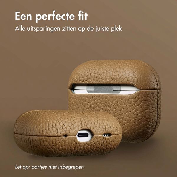 Accezz Echt Leren Case  Apple AirPods Pro 2 - Taupe