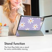 imoshion Design Trifold Bookcase Apple iPad 9 (2021) 10.2 inch / iPad 8 (2020) 10.2 inch / iPad 7 (2019) 10.2 inch - Flowers Distance