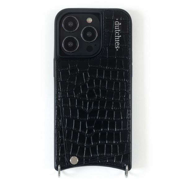 Dutchies Backcover met pashouder iPhone 13 Pro - Telefoonkoord niet inbegrepen - Crocodile Chic