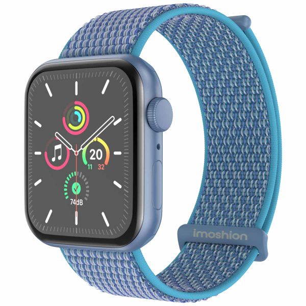 imoshion Nylon bandje Apple Watch Series 1 t/m 11 / SE / Ultra (44/45/46/49 mm) - Marine Blue
