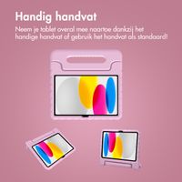 imoshion Kidspakket | Kidsproof backcover voor de Apple iPad 11 (2025) 11 inch A16 / iPad 10 (2022) 10.9 inch + Draadloze Kinderkoptelefoon Unicorn + Reistafel - Roze