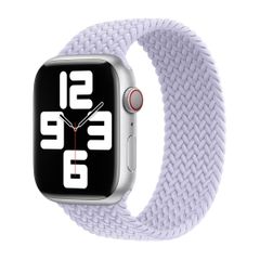 Apple Gevlochten solobandje Apple Watch | 44/45/46/49 mm - Maat 7 - Purple Fog