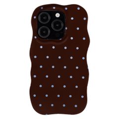 Selencia Vivid Wavy Backcover met MagSafe Apple iPhone 15 Pro - Happy Dots Chocolate