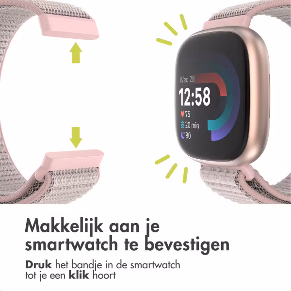imoshion Nylon bandje Fitbit Versa 4/ 3 / Sense (2) - Roze