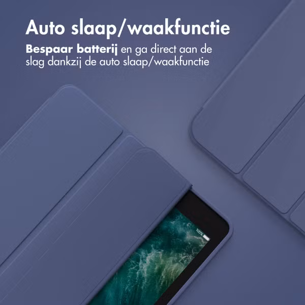 Accezz Smart Silicone Bookcase Apple iPad 9 (2021) 10.2 inch / iPad 8 (2020) 10.2 inch / iPad 7 (2019) 10.2 inch - Donkerblauw