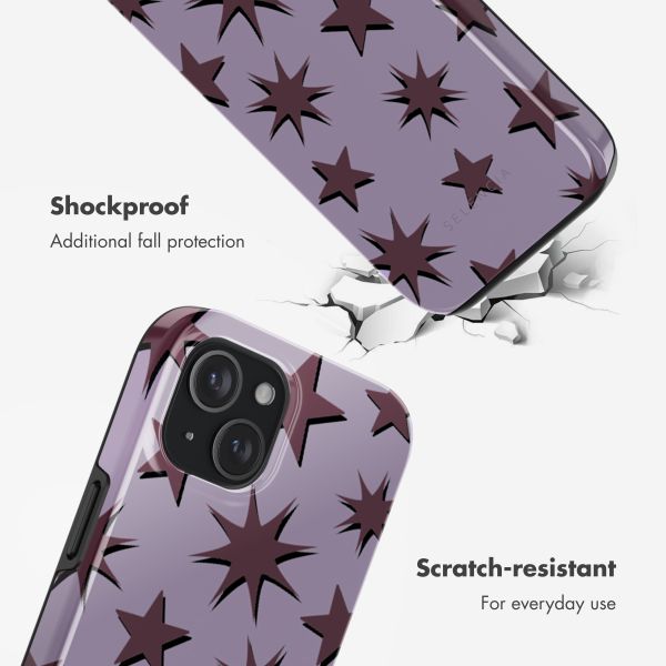 Selencia Vivid Back Cover with MagSafe Apple iPhone 15 - Stars Plum Lilac