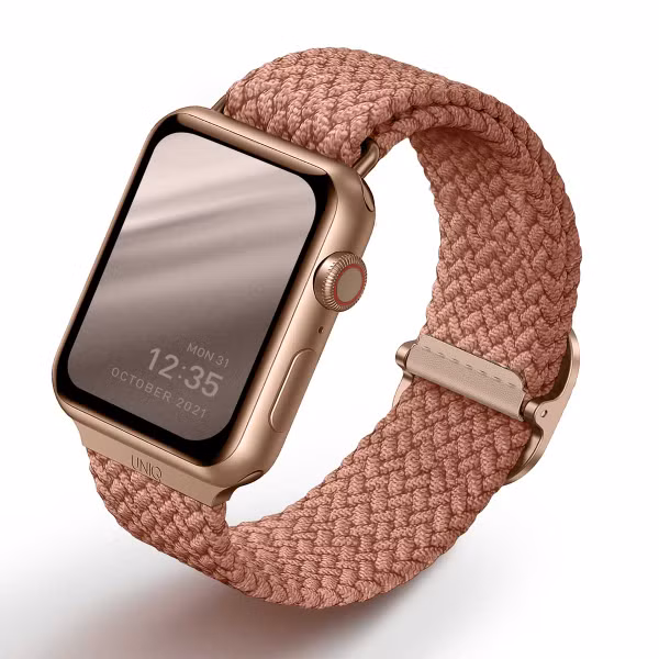 Uniq Aspen Braided bandje Apple Watch Series 1 t/m 11 / SE / Ultra (44/45/46/49 mm) - Grapefruit Pink