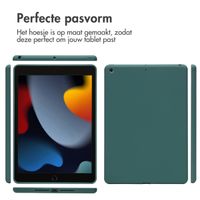 Accezz Liquid Silicone Backcover Apple iPad 9 (2021) 10.2 inch / iPad 8 (2020) 10.2 inch / iPad 7 (2019) 10.2 inch - Donkergroen