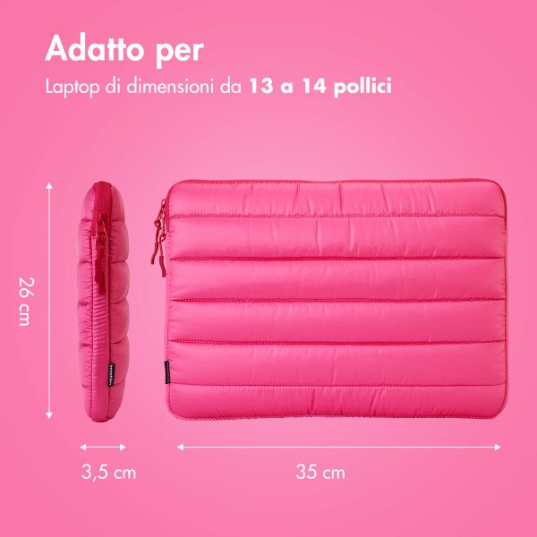 imoshion Puffer Laptop hoes 13-14 inch - Laptopsleeve - Hot Pink