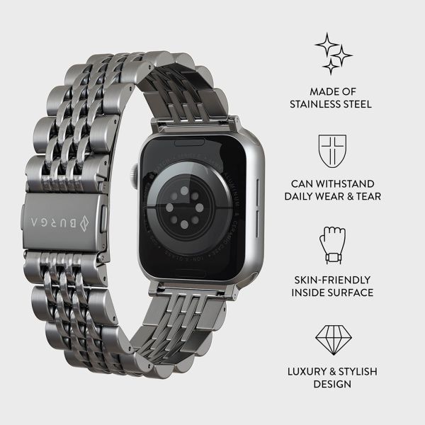 Burga Steel strap Apple Watch | 44/45/46/49 mm - Silver