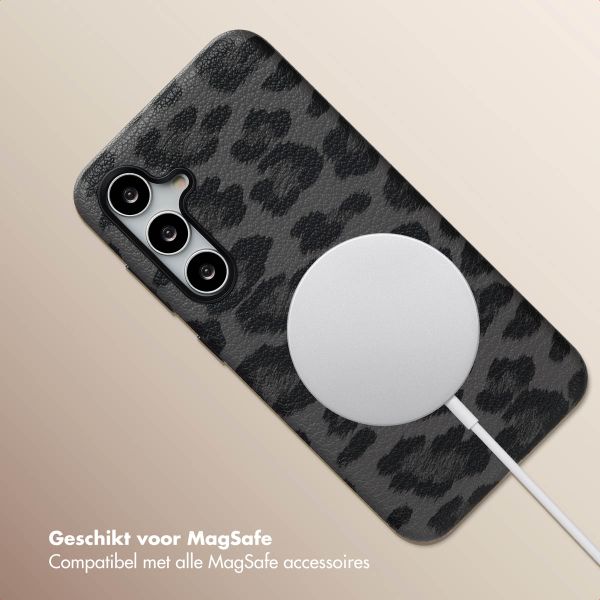 Selencia Sabi Backcover Panterprint met MagSafe Samsung Galaxy S24 - Midnight Black